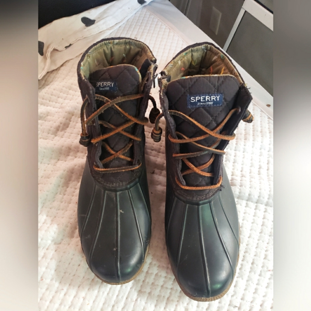 Sperry Brown & Black Waterproof Duck Boots